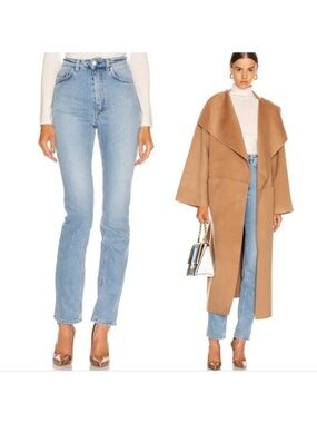 NWT Toteme new standard denim cotton blend high waisted straight denim jeans